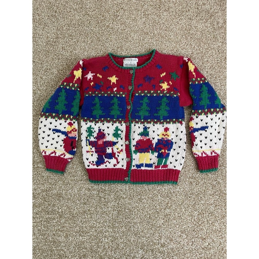 VTG 90's Lydia Jane Vintage Christmas Sweater for Young People Size M
